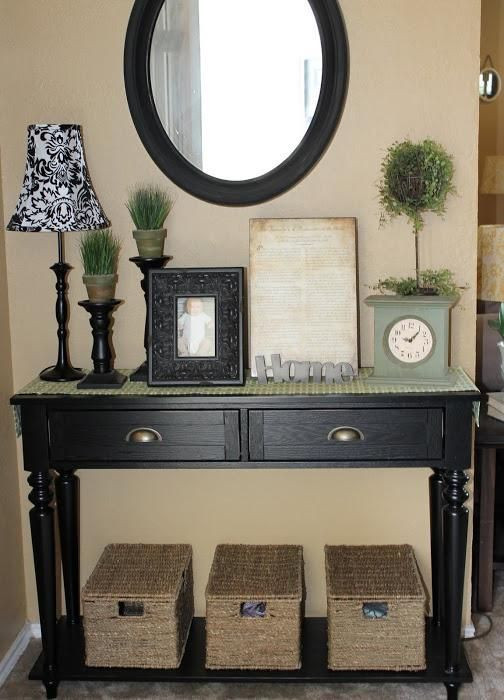 Best ideas about Front Entryway Tables
. Save or Pin Entryway Decorations paint my old sofa table black and Now.