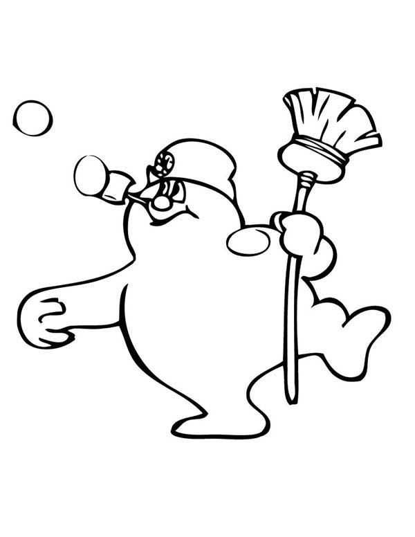 Frosty The Snowman Coloring Pages
 Frosty the Snowman Throwing Snow Coloring Page
