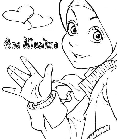 Fun Islamic Coloring Sheets For Kids
 muslimah kids coloring pages