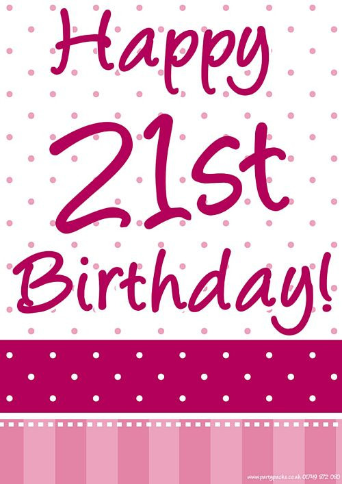 Funny 21st Birthday
 Pretty Pink Happy 21st Birthday Poster A3