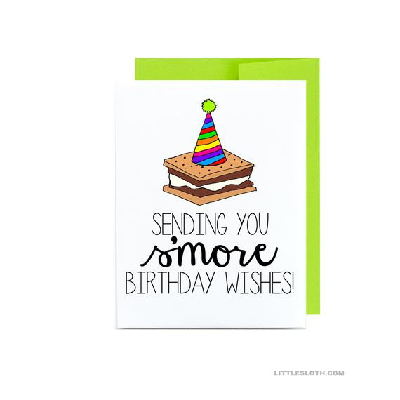 Funny Birthday Puns
 Summer birthday greeting card funny pun puns smore card