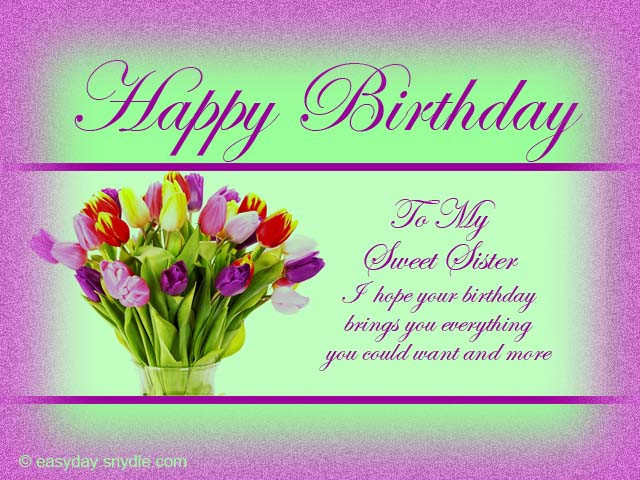 Funny Birthday Wishes For Elder Sister
 Birthday Wishes for Sister Easyday