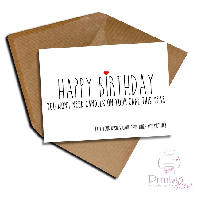 Funny Boyfriend Birthday Cards
 Cheeky funny birthday card boyfriend girlfriend Folksy