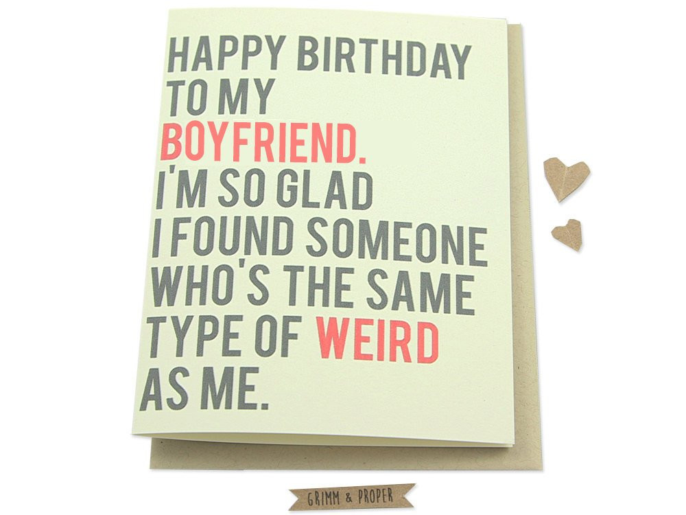 Funny Boyfriend Birthday Cards
 Funny Boyfriend Birthday Card Boyfriend s by GrimmAndProper