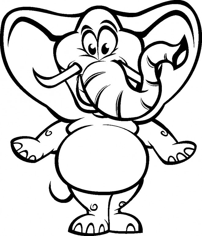 Funny Coloring Book For Kids Dabbing Creatures
 Coloriage Éléphant drôle vecteur