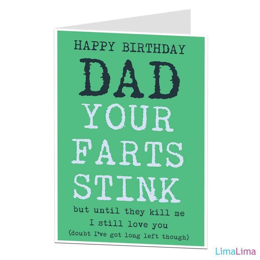 Funny Daddy Birthday Cards
 Funny Happy Birthday Card For Dad Daddy Your Farts Stink