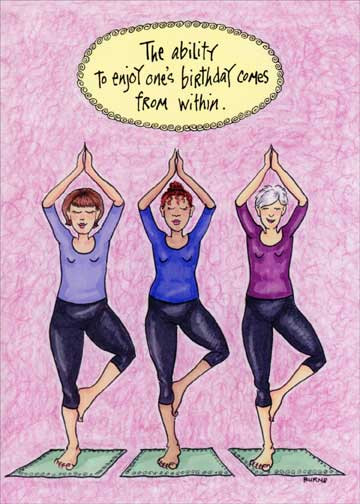 Funny Woman Birthday
 Posing Yoga Women Funny Humorous Birthday Card by
