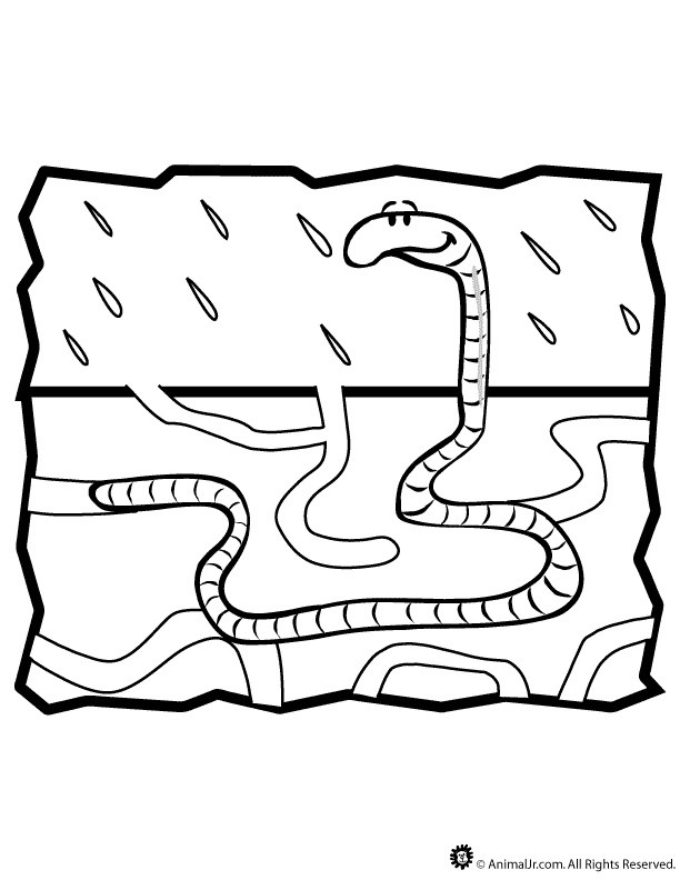 Gaden Week Preschool Coloring Sheets
 worm underground coloring page ECO Garden