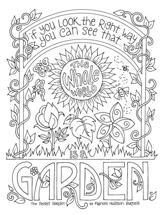 Gaden Week Preschool Coloring Sheets
 Secret Garden Coloring Page Frances Hodgson Burnett