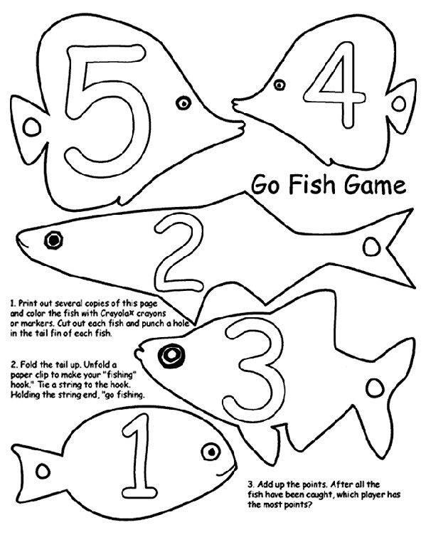 Game Coloring Pages For Kids
 Go Fish Game Coloring Page