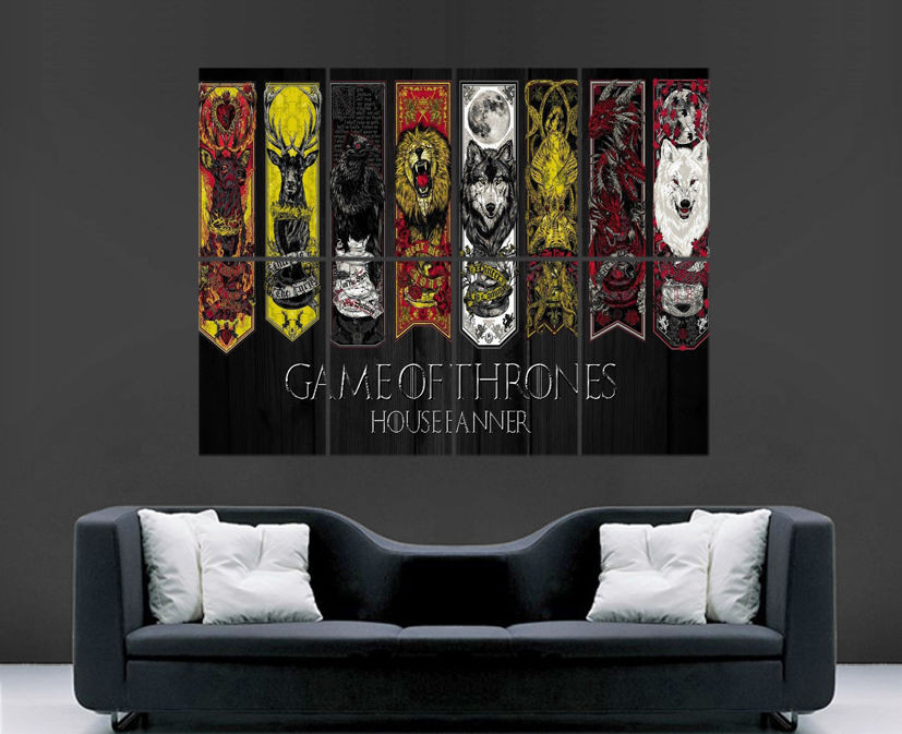 Best ideas about Game Of Thrones Wall Art
. Save or Pin GAME OF THRONES POSTER HOUSE BANNER WALL ART MAP TV SERIES Now.