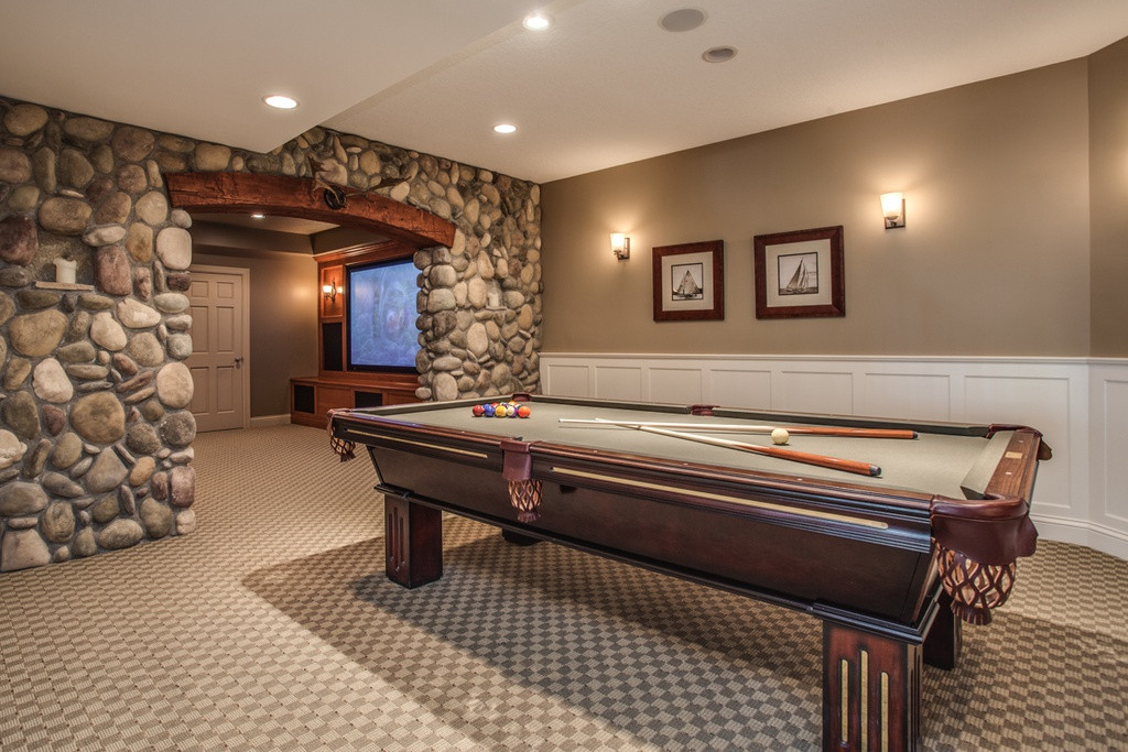 Best ideas about Game Room Carpet
. Save or Pin Traditional Game Room with Wainscoting & Carpet in Now.