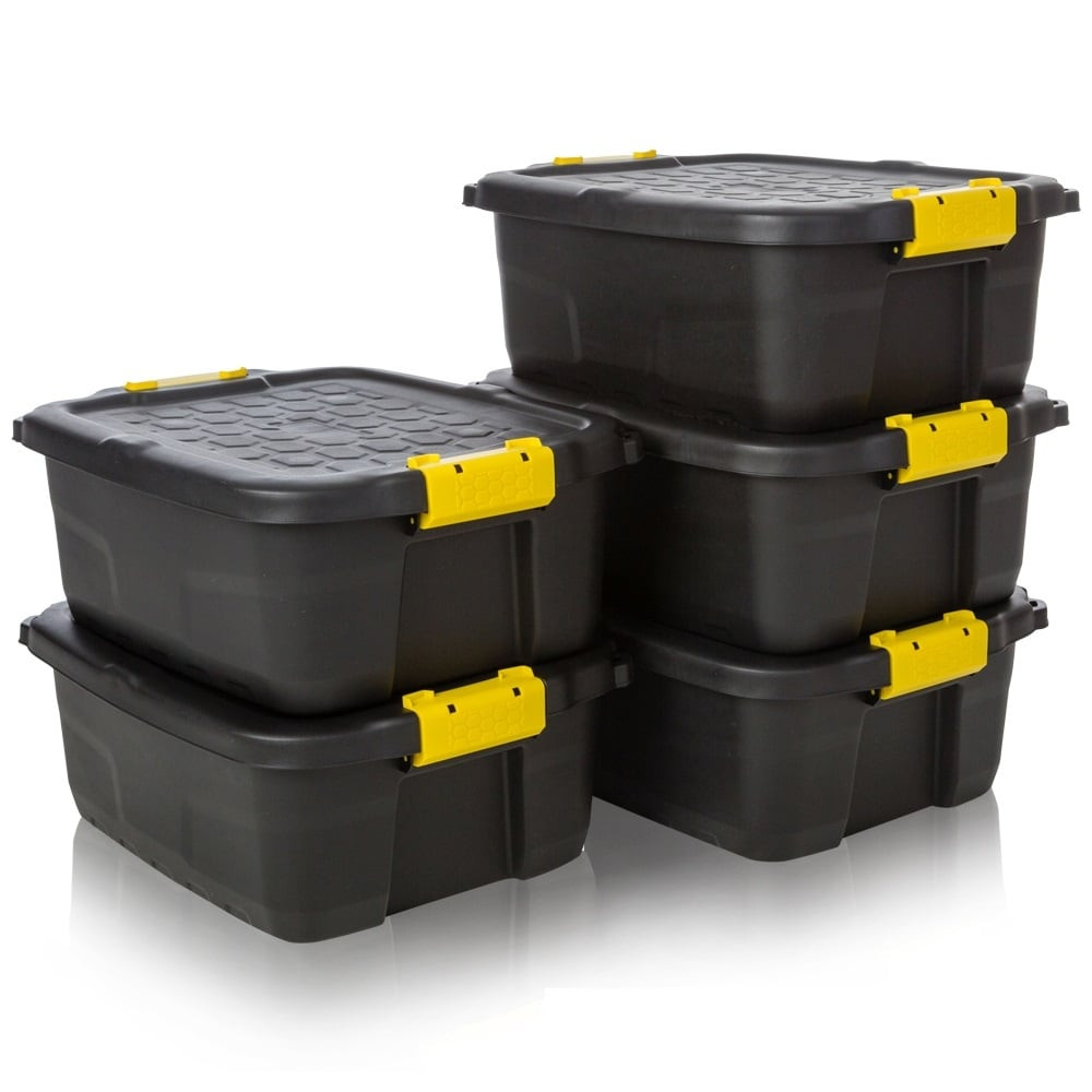 Best ideas about Garage Storage Boxes
. Save or Pin Buy Pack of 5 24lt Plastic Heavy Duty Storage Trunk Black Now.