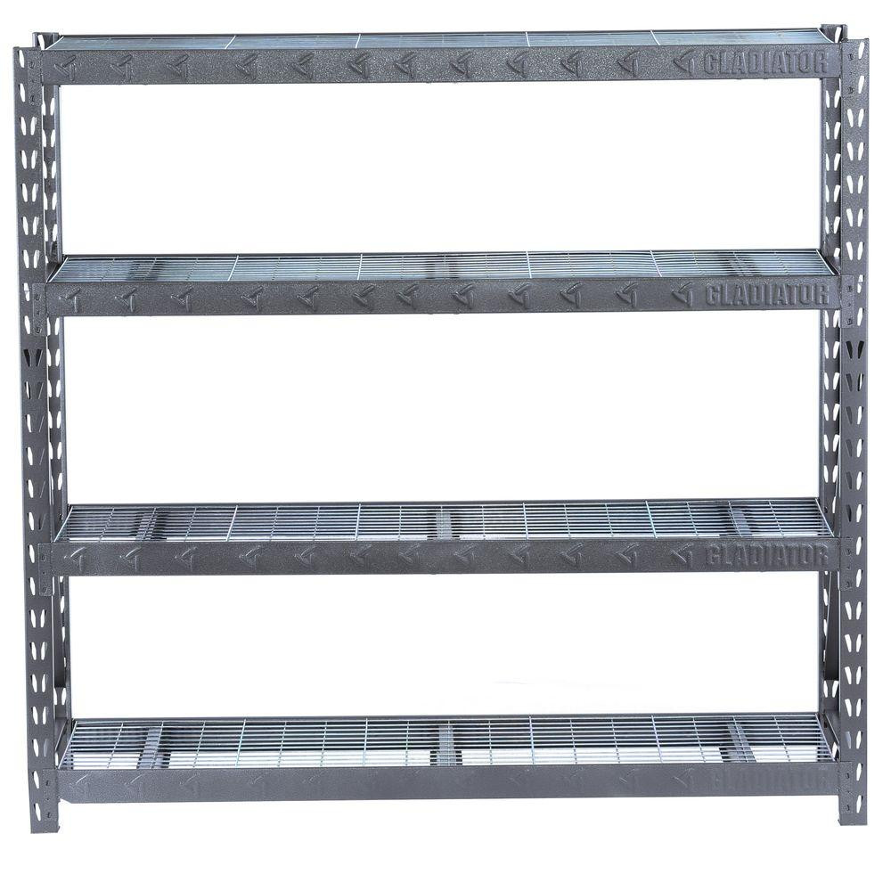 Best ideas about Garage Storage Shelves Home Depot
. Save or Pin Gladiator 73 in H x 77 in W x 24 in D 4 Shelf Welded Now.