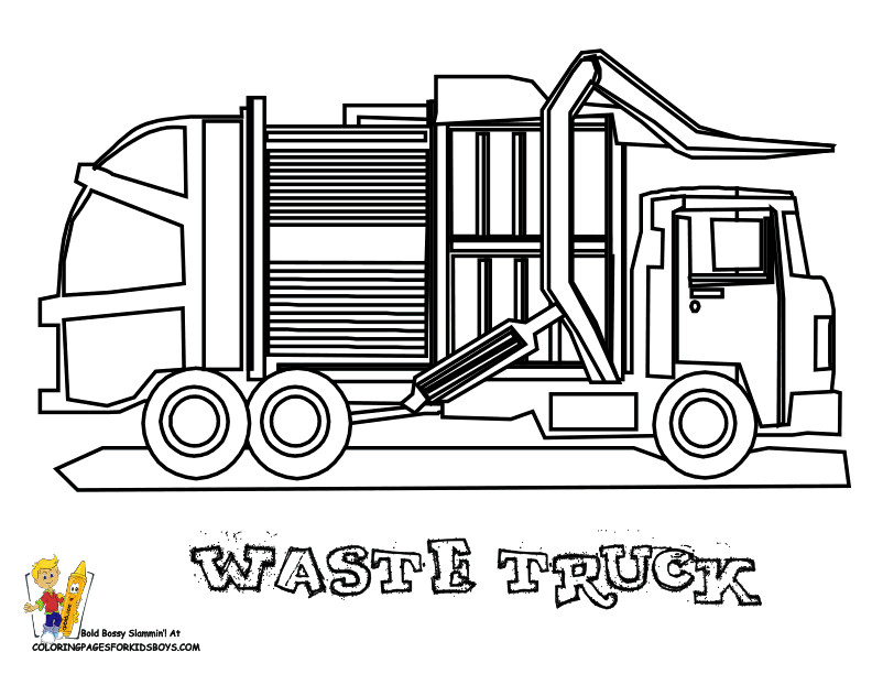 Garbage Truck Printable Coloring Pages
 Grimy Garbage Truck Coloring Page Free