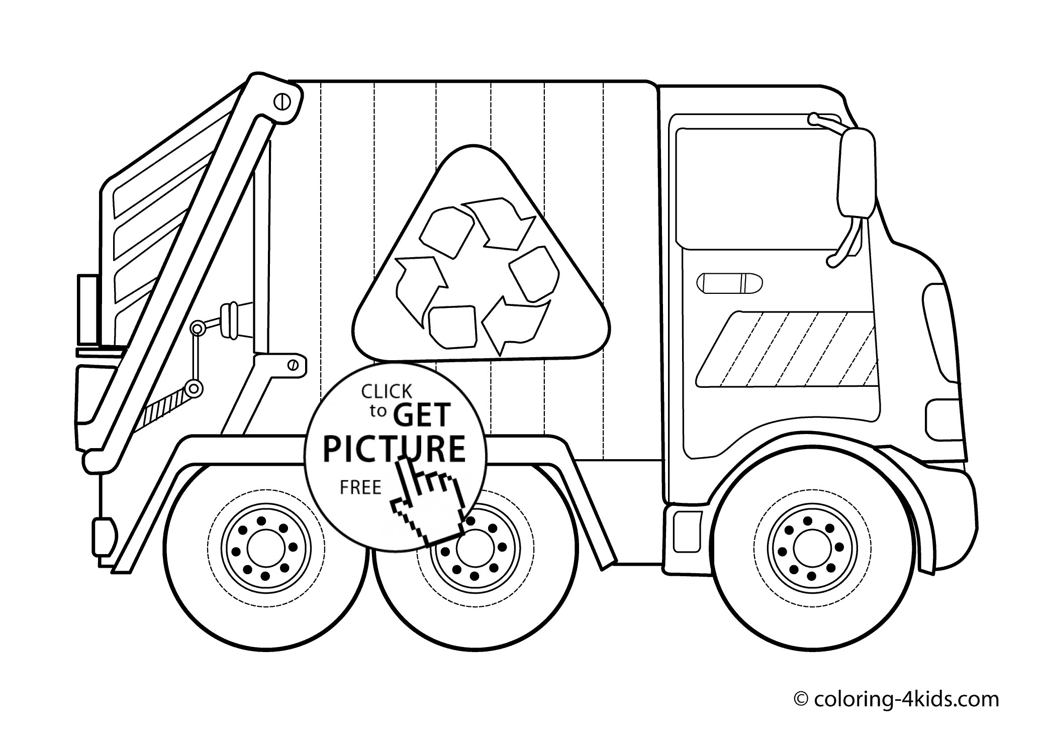 Garbage Truck Printable Coloring Pages
 Garbage Truck Transportation Coloring Pages for kids