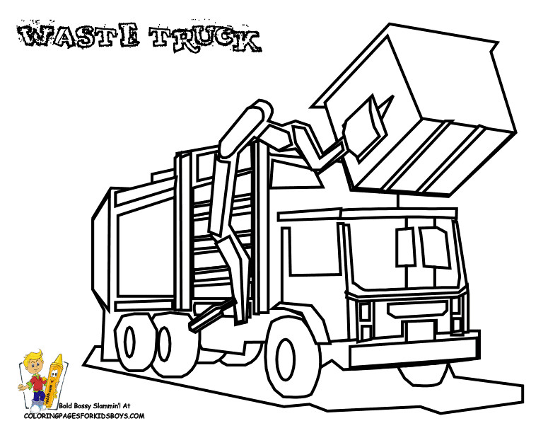 Garbage Truck Printable Coloring Pages
 Grimy Garbage Truck Coloring Page Free