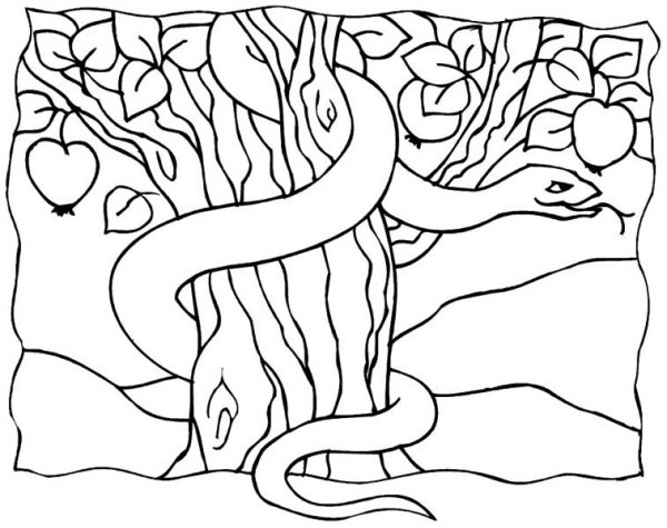 Garden Of Eden Coloring Pages
 The Serpent in Garden of Eden Coloring Page NetArt