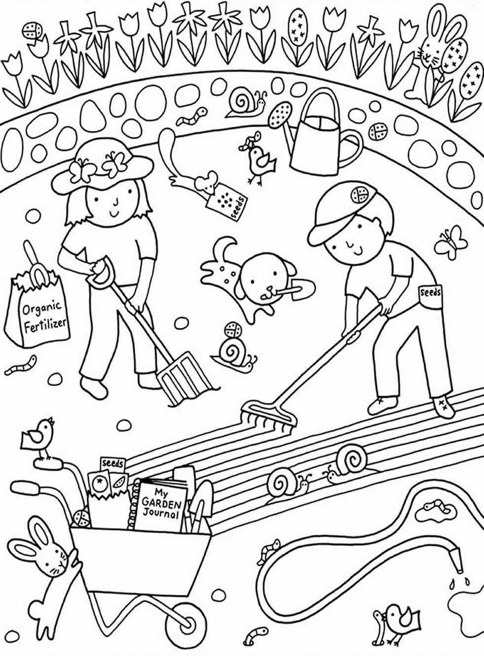 Garden Week Preschool Coloring Sheets
 Kids Gardening Coloring Pages Free Colouring to
