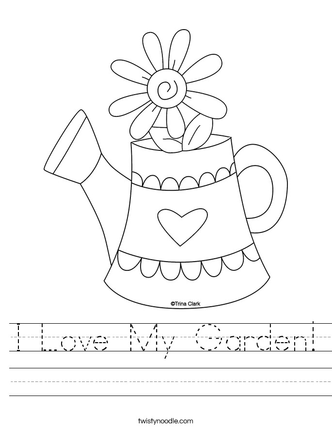 Garden Week Preschool Coloring Sheets
 I Love My Garden Worksheet Twisty Noodle