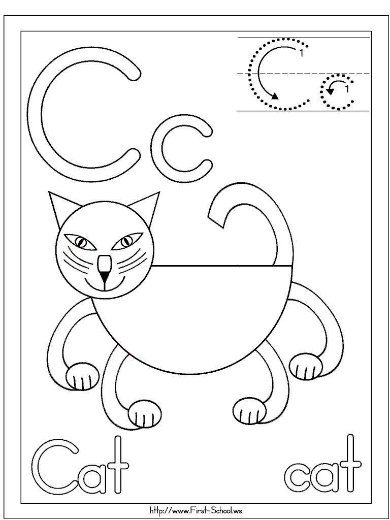 Garden Week Preschool Coloring Sheets
 C cat coloring page for C week