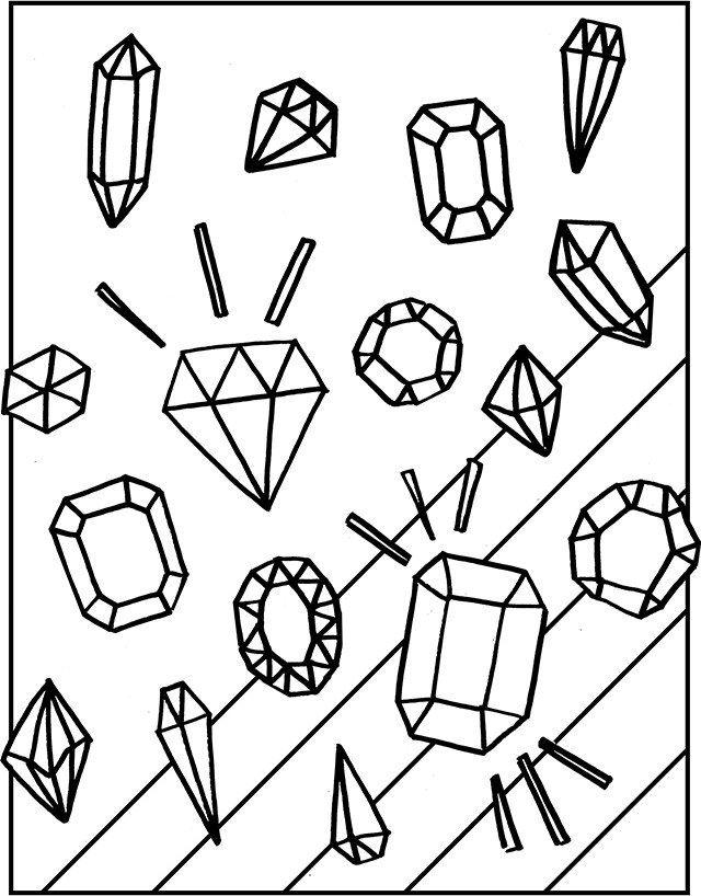 Gem Coloring Pages
 Free Gemstones Coloring Page Shrimp Salad Circus