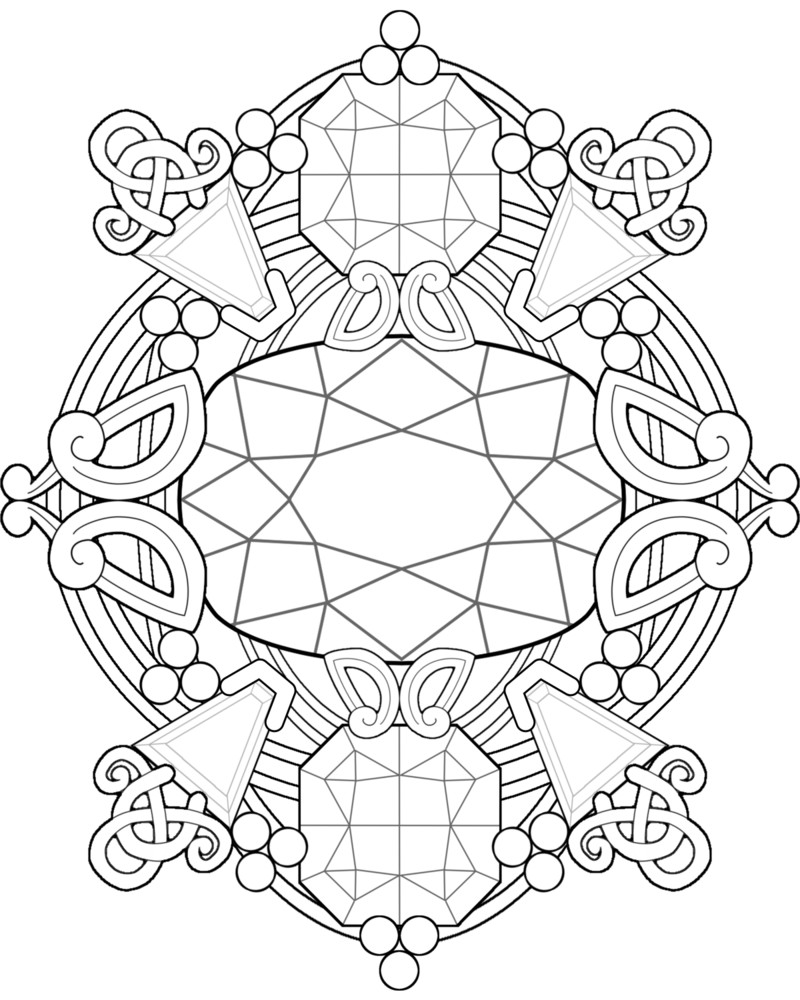 Gem Coloring Pages
 Free Printable Abstract Coloring Pages for Adults