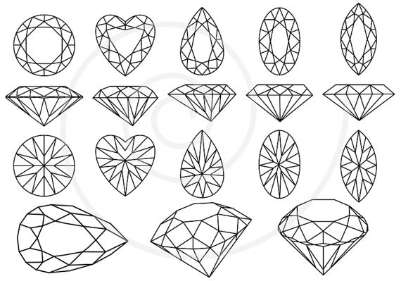 Gem Coloring Pages
 This is "Diamonds and gem stones jewels" by Illustree