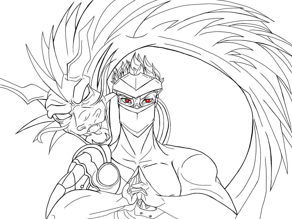 Genji Coloring Pages
 Overwatch Genji Coloring Pages to Pin on