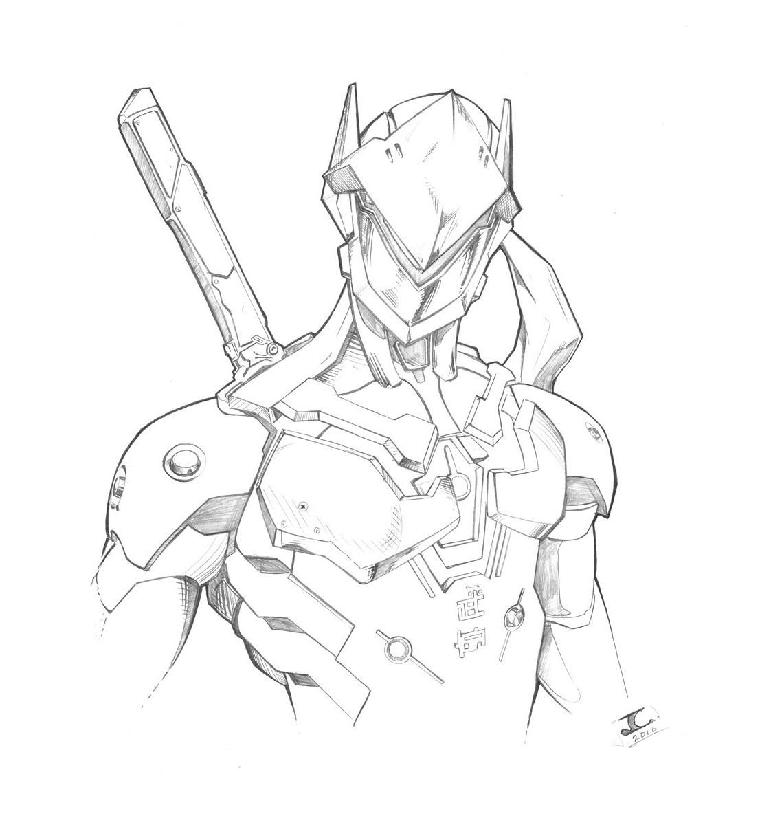 Genji Coloring Pages
 Overwatch Genji Coloring Pages Coloring Pages