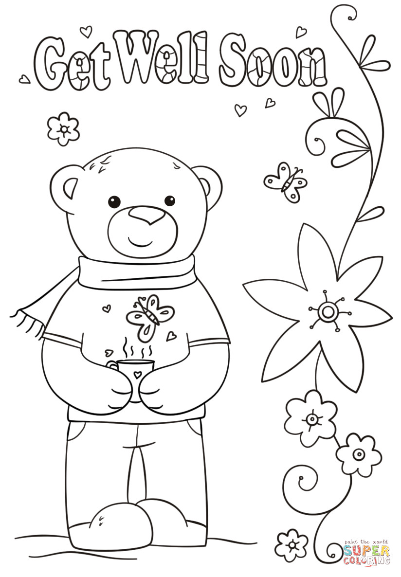 Get Coloring Pages
 Funny Get Well Soon coloring page
