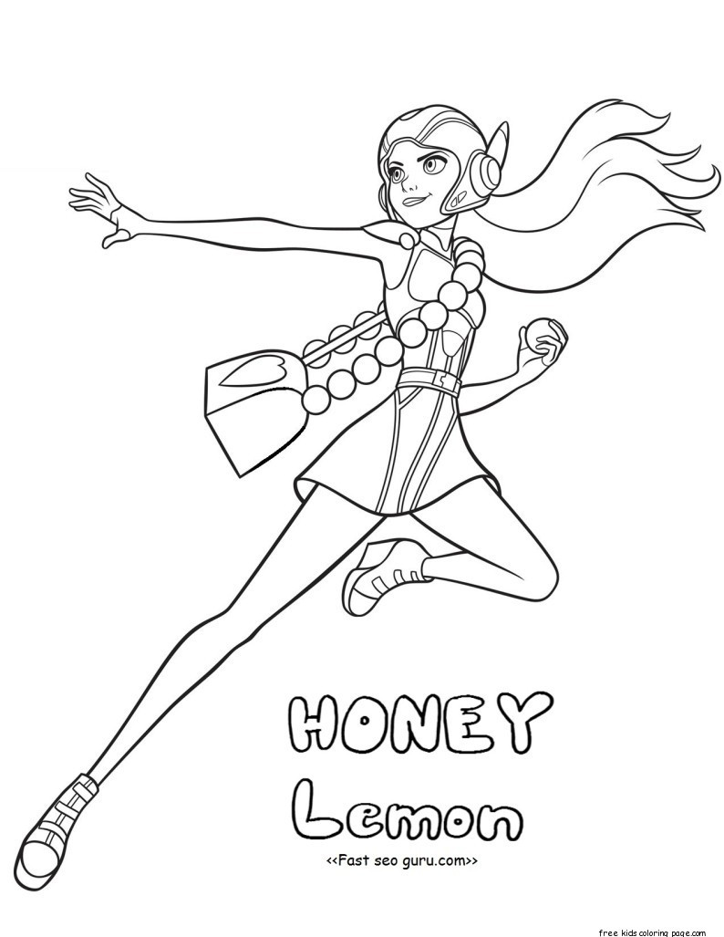 Giant Coloring Books For Toddlers
 Printable big hero 6 coloring pages honey lemon for