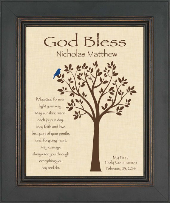 Gift Ideas For Boys 1St Communion
 FIRST MUNION GIFT 8x10 Print Personalized Gift for Holy