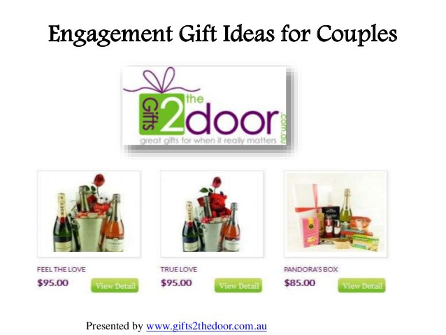Best ideas about Gift Ideas For Engagement Couple
. Save or Pin Engagement Gift Ideas for Couples at Gifts2thedoor Now.