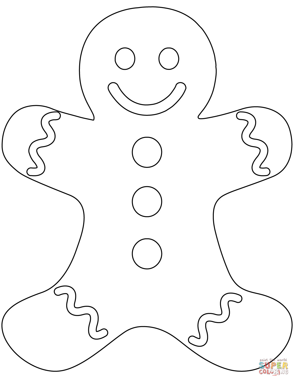 Gingerbread Coloring Pages
 Plain Gingerbread Man coloring page