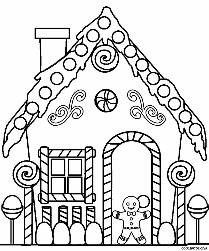 Gingerbread Coloring Pages
 Printable Gingerbread House Coloring Pages For Kids