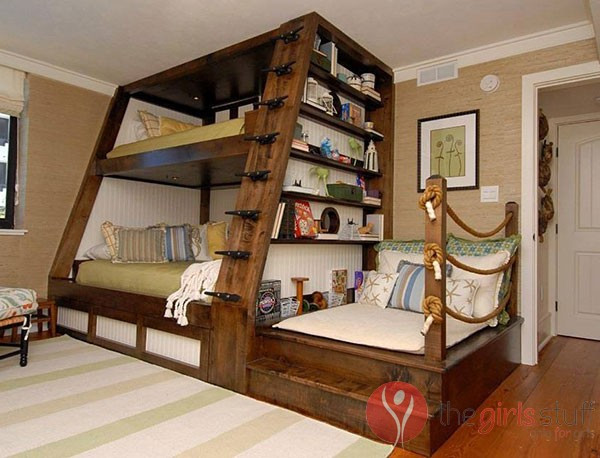 Best ideas about Girl Bunk Bed With Stairs
. Save or Pin triple bunk beds with stairs Now.