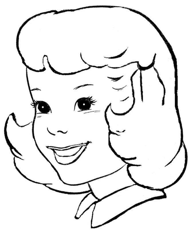 Girl Faces Coloring Sheets For Girls
 Coloring short hair