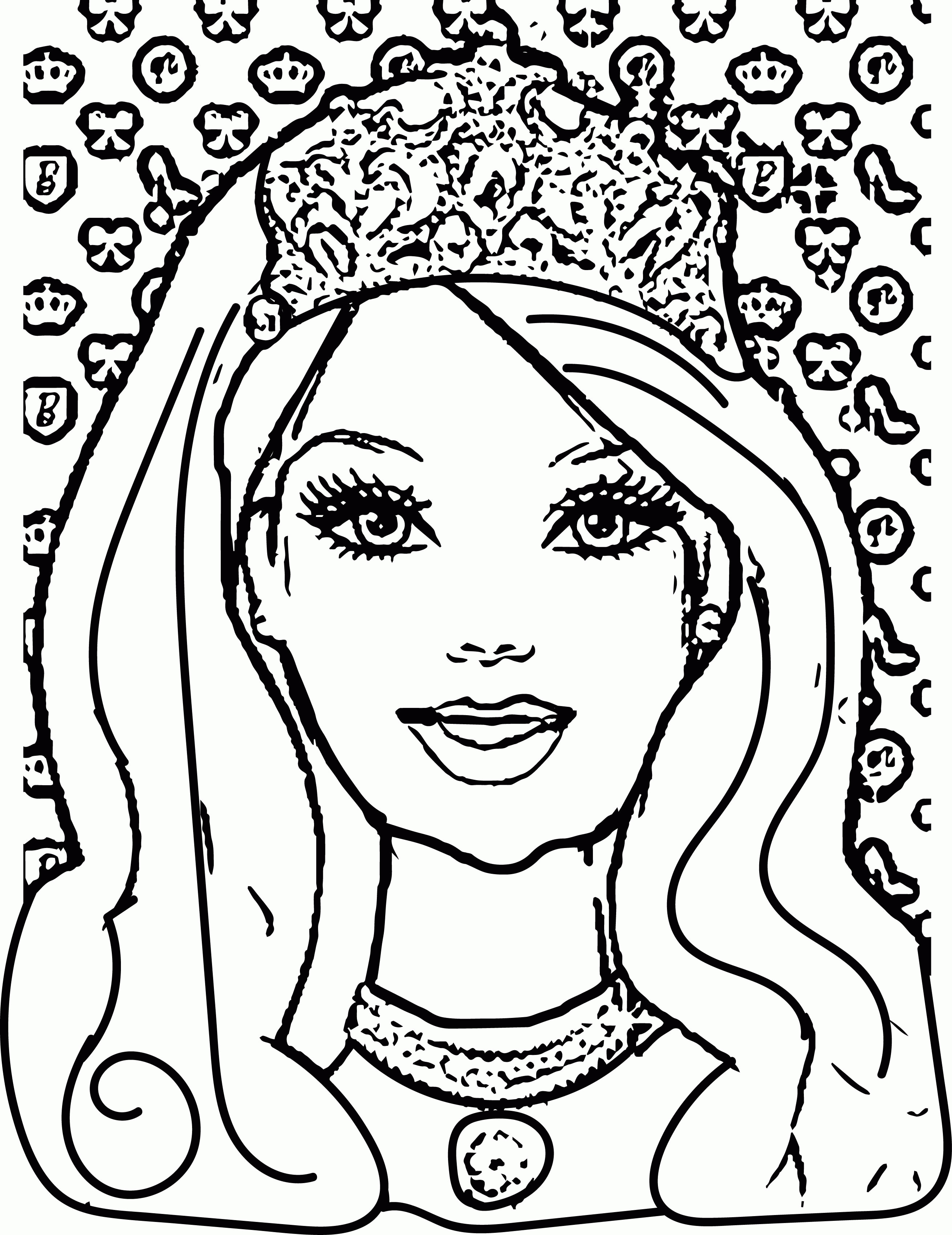 Girl Faces Coloring Sheets For Girls
 Princess Face Coloring Pages Coloring Home
