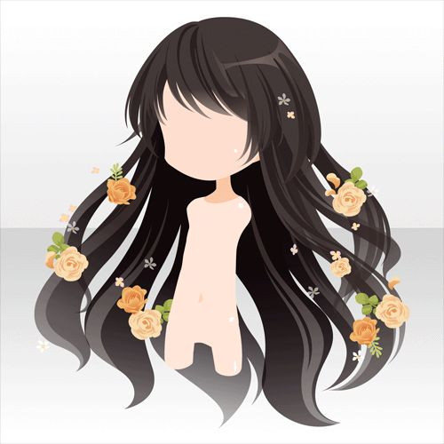 Girl Hairstyles Anime
 Anime hair with flowers I m an Artist