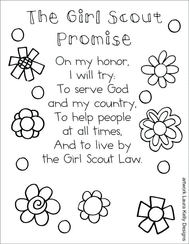 Girl Scout Daisies Coloring Pages
 Girl Scout Coloring Sheets Pages Daisy A Scouts Law