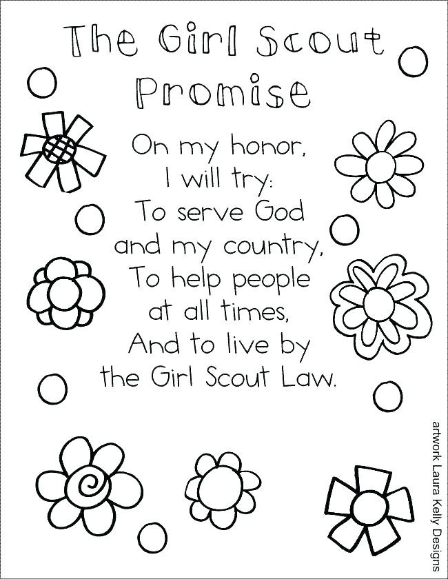 Girl Scout Printable Coloring Pages
 Girl Scout Coloring Sheets Pages Daisy A Scouts Law