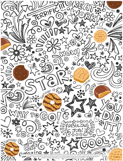 Girls Scout Cookie Coloring Pages
 Little Brownie Bakers Activites — Quick Cookie Coloring Sheets