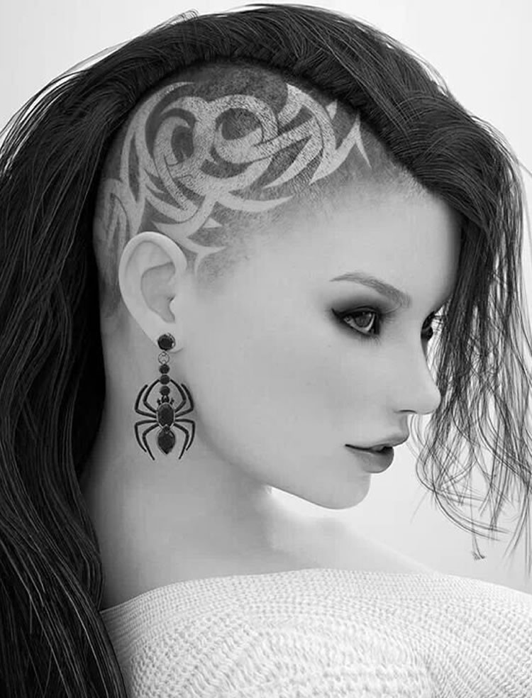 Girls Undercut Hairstyle
 Undercut Hairstyle Ideas with Shapes for Women’s Hair in