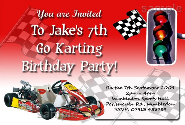Go Kart Birthday Party
 Personalised Go Kart Racing Karting Birthday Party
