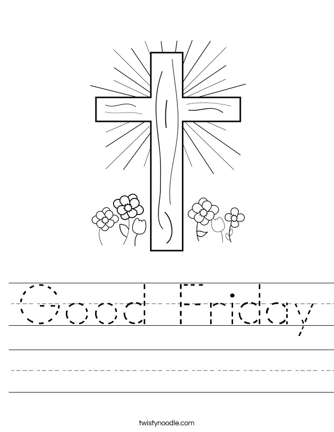 Good Friday Coloring Pages
 Good Friday Worksheet Twisty Noodle