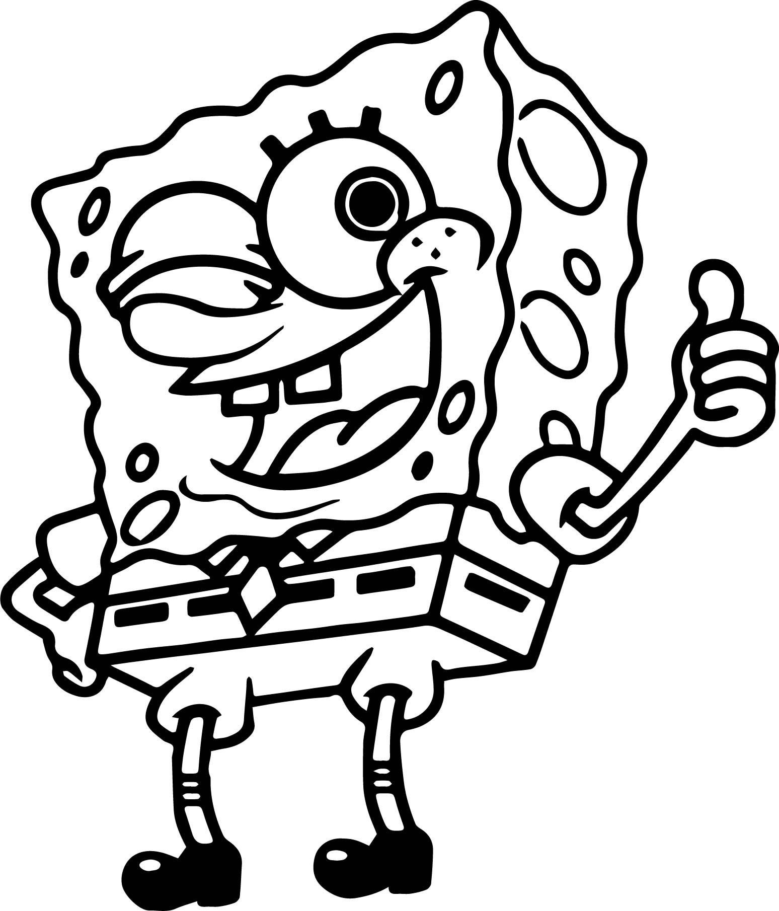 Good Luck Coloring Pages
 Sponge Sunger Bob Squarepants Good Luck Coloring Page