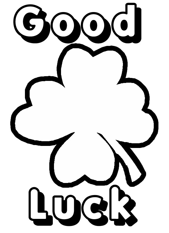 Good Luck Coloring Pages
 Good Luck 4 Leaf Clover Shamrock Coloring Page Printable