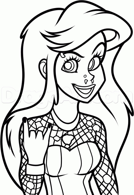 Goth Coloring Book
 How to Draw Goth Ariel Step by Step Disney Princesses