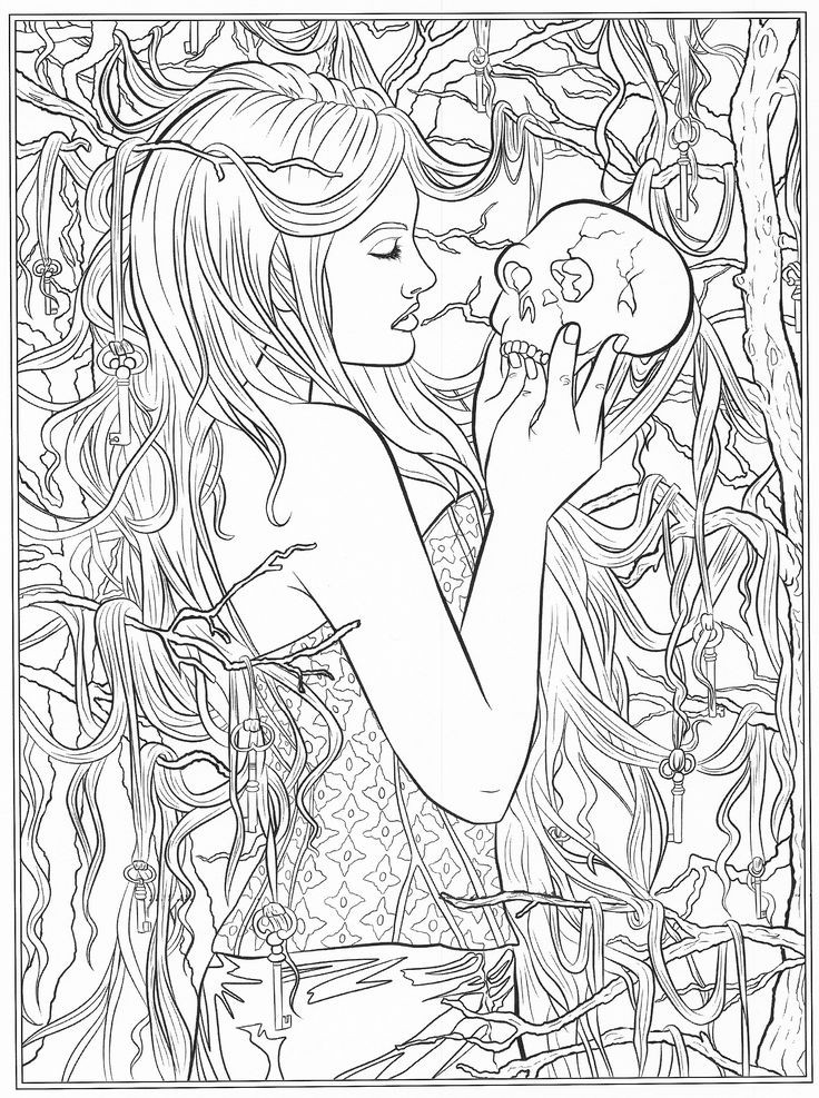 Goth Coloring Book
 644 best images about Coloring pages to print Fantasy on